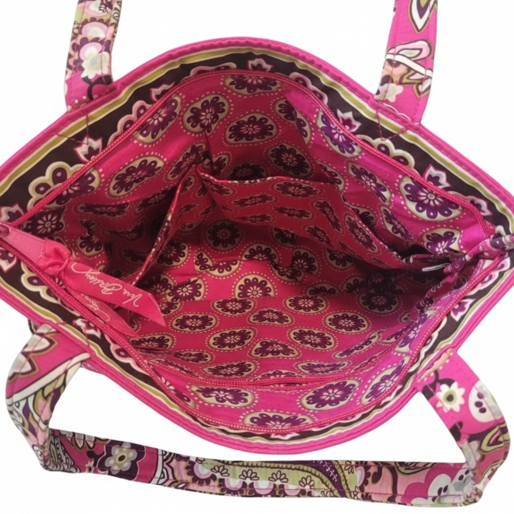 Vera Bradley Morgan Shoulder Bag With Matching Wallet In Very Berry Paisley - Picture 9 of 16